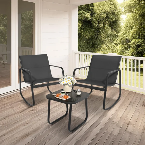 Mouch 3-Piece Outdoor Rocking Chair Set